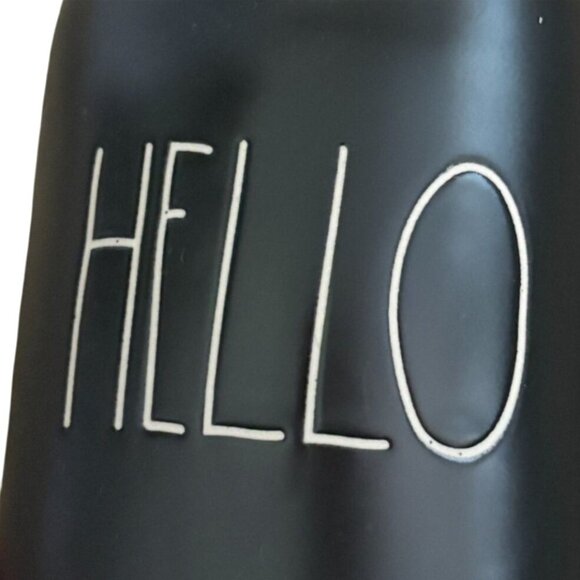 Rae Dunn 'HELLO' Artisan Collection by Magenta Matte Black  Mug 18 oz - Picture 2 of 5